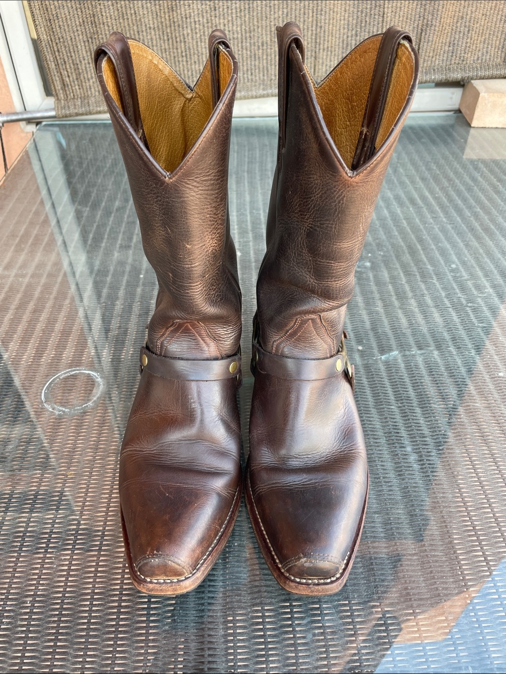 SANCHO Brown Leather Women Harness Western Boots. Sz 10 US Women
